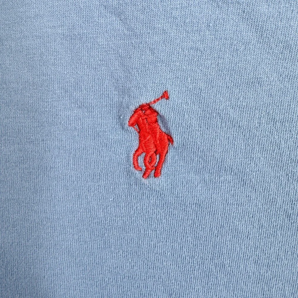 Polo Ralph Lauren Lightweight Hoodie Mens XL Blue Red Pony Long Sleeve